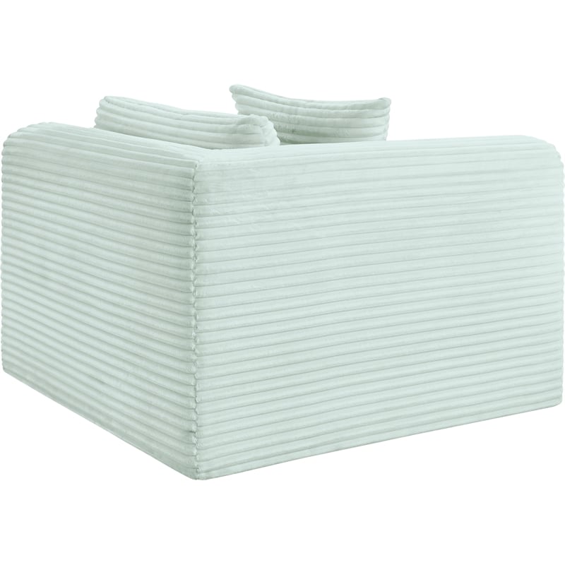Bowery Hill Contemporary Mint Corduroy Performance Fabric Corner Chair