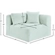 Bowery Hill Contemporary Mint Corduroy Performance Fabric Corner Chair