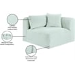 Bowery Hill Contemporary Mint Corduroy Performance Fabric Corner Chair