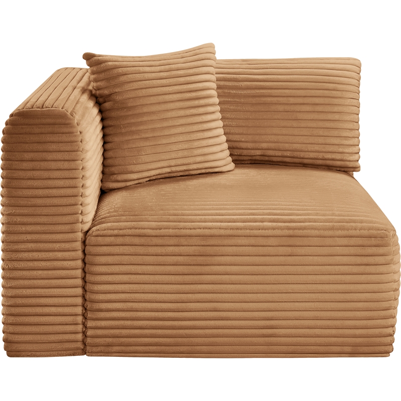 Bowery Hill Contemporary Saddle Corduroy Performance Fabric Corner Chair