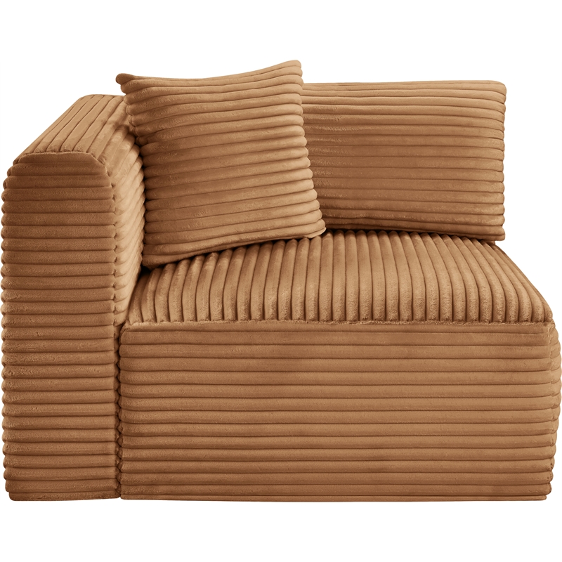 Bowery Hill Contemporary Saddle Corduroy Performance Fabric Corner Chair