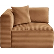 Bowery Hill Contemporary Saddle Corduroy Performance Fabric Corner Chair