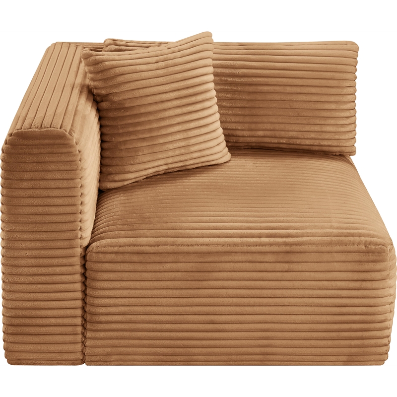 Bowery Hill Contemporary Saddle Corduroy Performance Fabric Corner Chair