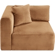 Bowery Hill Contemporary Saddle Corduroy Performance Fabric Corner Chair