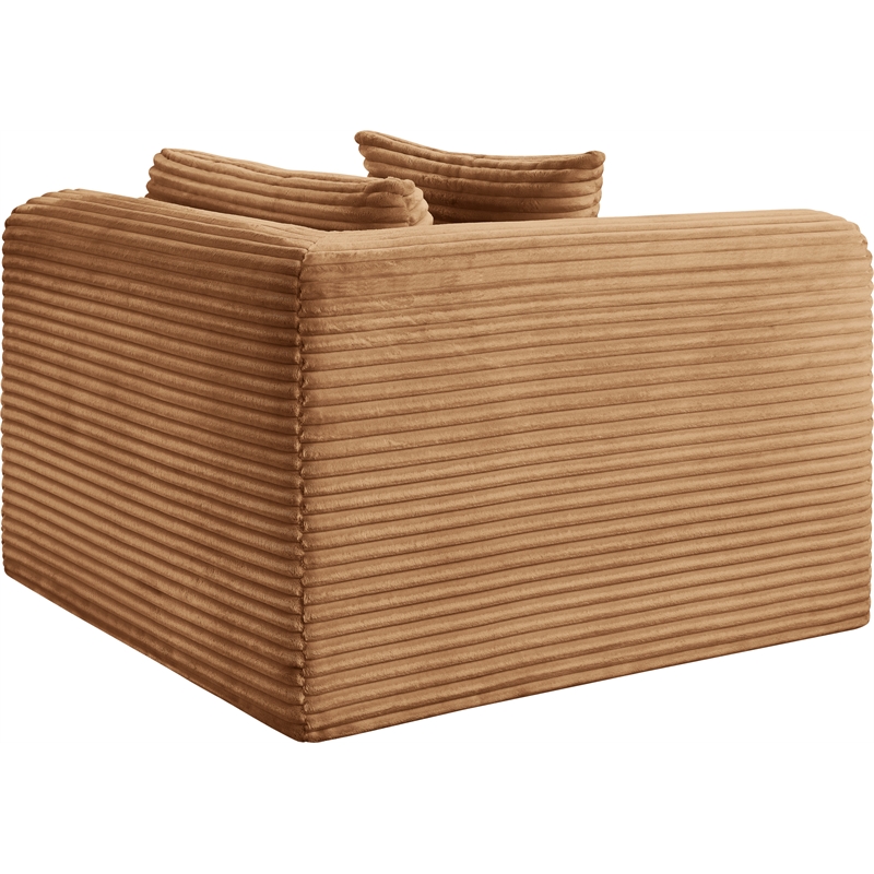 Bowery Hill Contemporary Saddle Corduroy Performance Fabric Corner Chair