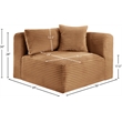 Bowery Hill Contemporary Saddle Corduroy Performance Fabric Corner Chair