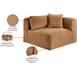 Bowery Hill Contemporary Saddle Corduroy Performance Fabric Corner Chair
