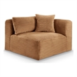 Bowery Hill Contemporary Saddle Corduroy Performance Fabric Corner Chair