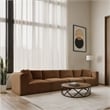 Bowery Hill Contemporary 4-Piece Saddle Corduroy Performance Fabric Modular Sofa