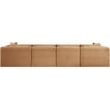 Bowery Hill Contemporary 4-Piece Saddle Corduroy Performance Fabric Modular Sofa