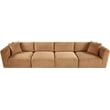 Bowery Hill Contemporary 4-Piece Saddle Corduroy Performance Fabric Modular Sofa