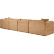 Bowery Hill Contemporary 4-Piece Saddle Corduroy Performance Fabric Modular Sofa