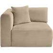 Bowery Hill Contemporary Taupe Corduroy Performance Fabric Corner Chair