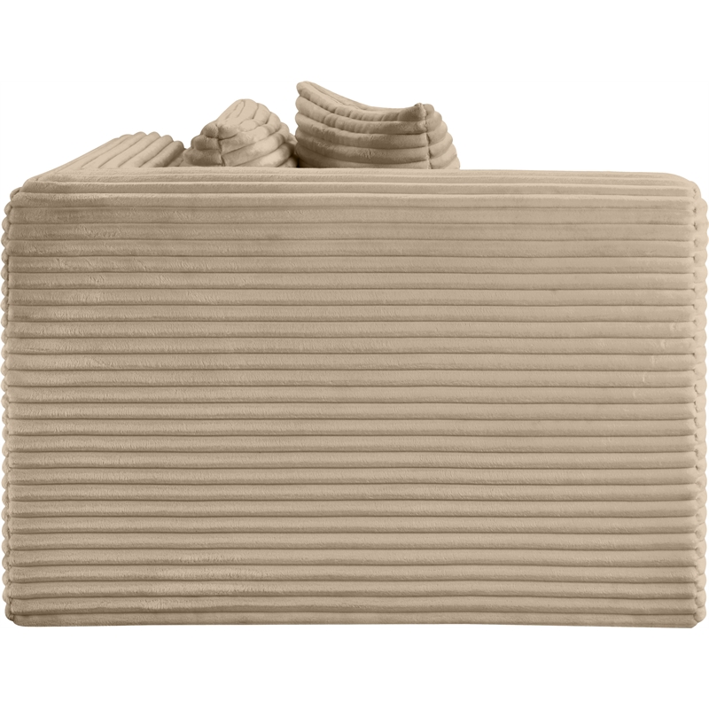 Bowery Hill Contemporary Taupe Corduroy Performance Fabric Corner Chair