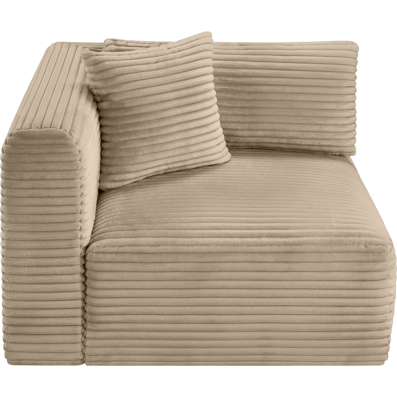 Bowery Hill Contemporary Taupe Corduroy Performance Fabric Corner Chair