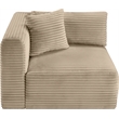 Bowery Hill Contemporary Taupe Corduroy Performance Fabric Corner Chair