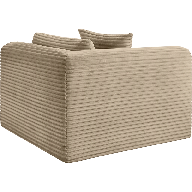 Bowery Hill Contemporary Taupe Corduroy Performance Fabric Corner Chair