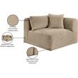 Bowery Hill Contemporary Taupe Corduroy Performance Fabric Corner Chair
