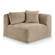 Bowery Hill Contemporary Taupe Corduroy Performance Fabric Corner Chair
