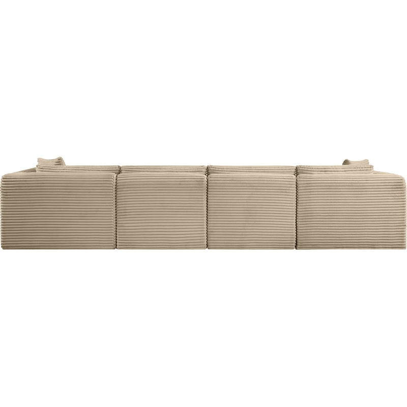 Bowery Hill Contemporary 4-Piece Taupe Corduroy Performance Fabric Modular Sofa
