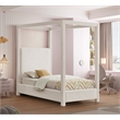 Bowery Hill Contemporary Cream Linen Textured Fabric Twin Bed