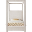 Bowery Hill Contemporary Cream Linen Textured Fabric Twin Bed