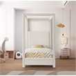 Bowery Hill Contemporary Cream Linen Textured Fabric Twin Bed