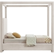 Bowery Hill Contemporary Cream Linen Textured Fabric Twin Bed