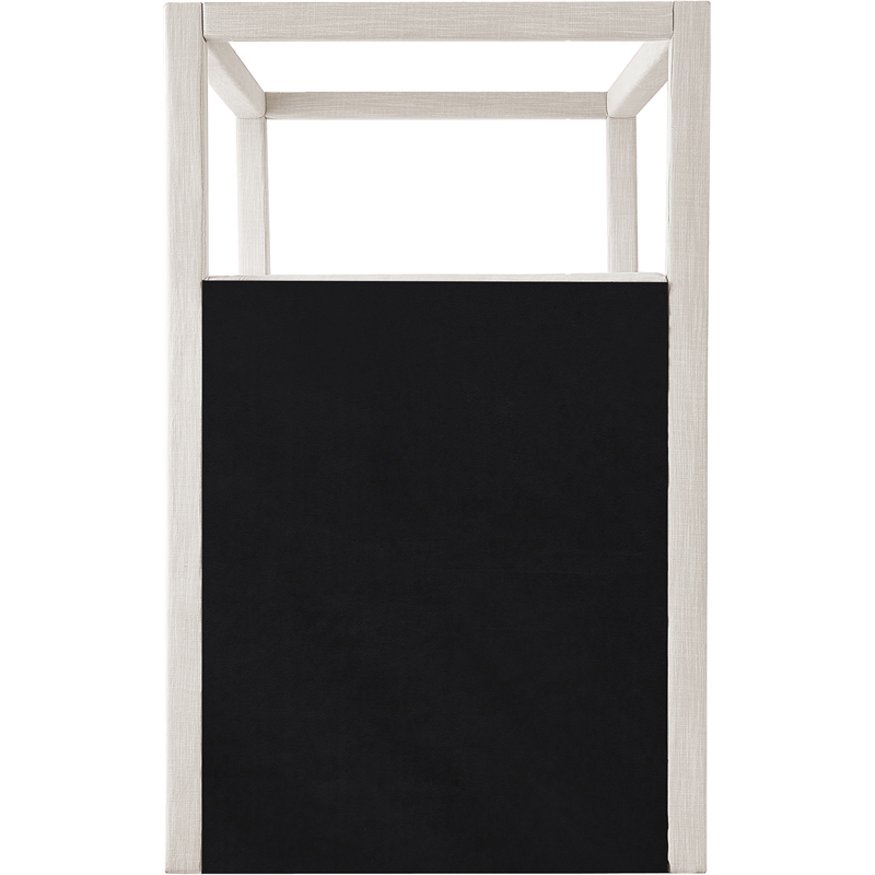 Bowery Hill Contemporary Cream Linen Textured Fabric Twin Bed