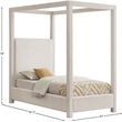 Bowery Hill Contemporary Cream Linen Textured Fabric Twin Bed