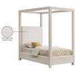 Bowery Hill Contemporary Cream Linen Textured Fabric Twin Bed
