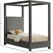 Bowery Hill Contemporary Grey Linen Textured Fabric Twin Bed