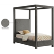 Bowery Hill Contemporary Grey Linen Textured Fabric Twin Bed