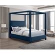 Bowery Hill Contemporary Navy Linen Textured Fabric Full Bed
