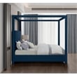 Bowery Hill Contemporary Navy Linen Textured Fabric Full Bed
