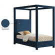 Bowery Hill Contemporary Navy Linen Textured Fabric Twin Bed