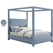 Bowery Hill Contemporary Sky Blue Linen Textured Fabric Full Bed