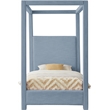 Bowery Hill Contemporary Sky Blue Linen Textured Fabric Twin Bed