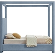 Bowery Hill Contemporary Sky Blue Linen Textured Fabric Twin Bed