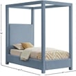 Bowery Hill Contemporary Sky Blue Linen Textured Fabric Twin Bed