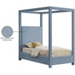 Bowery Hill Contemporary Sky Blue Linen Textured Fabric Twin Bed