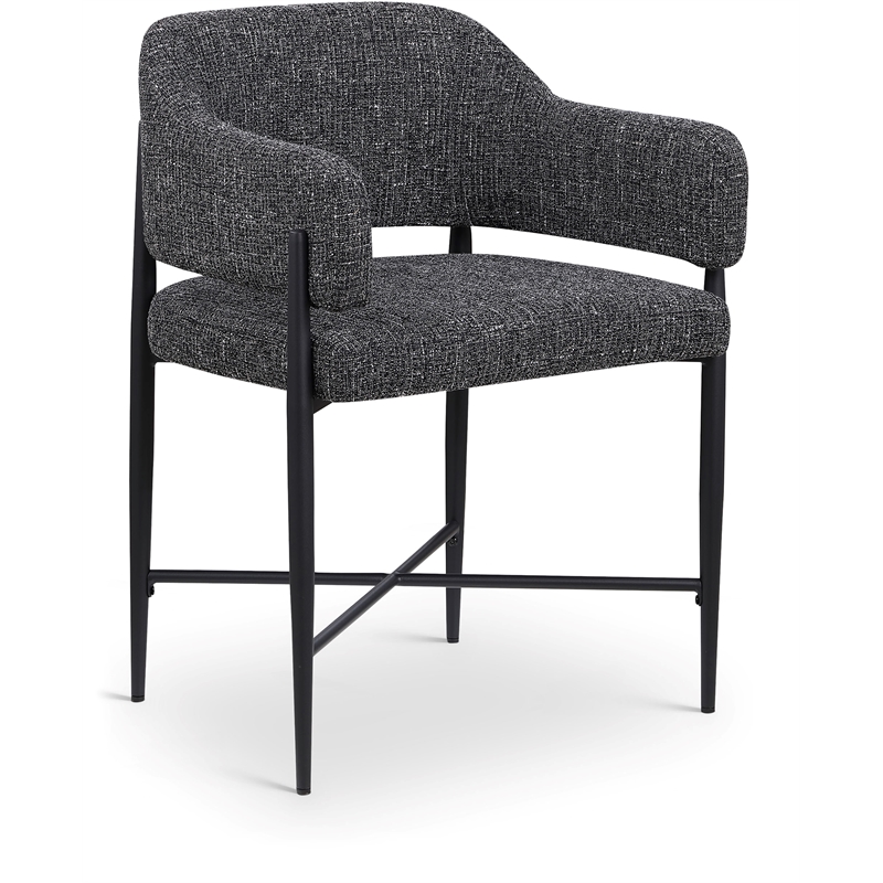 Bowery Hill Contemporary Black Polyester Dining Chair (Set of 2)