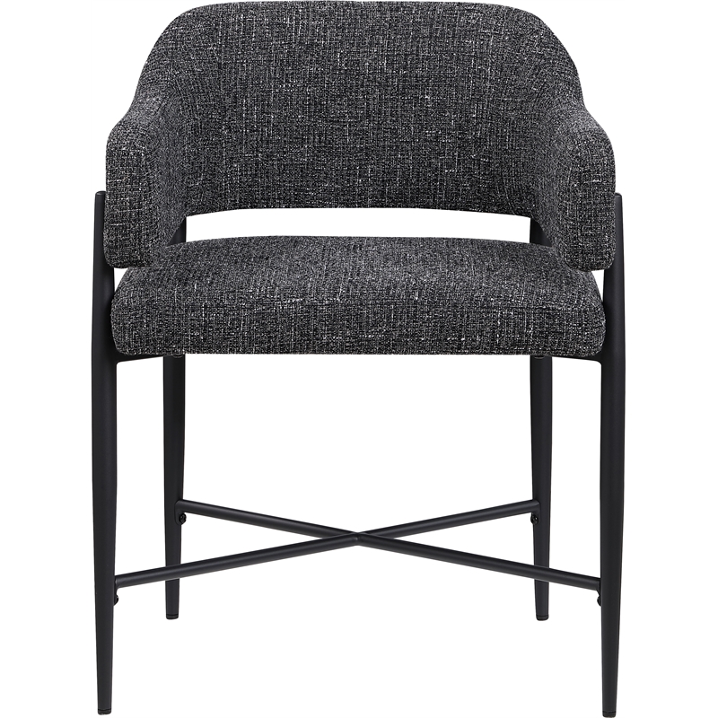 Bowery Hill Contemporary Black Polyester Dining Chair (Set of 2)