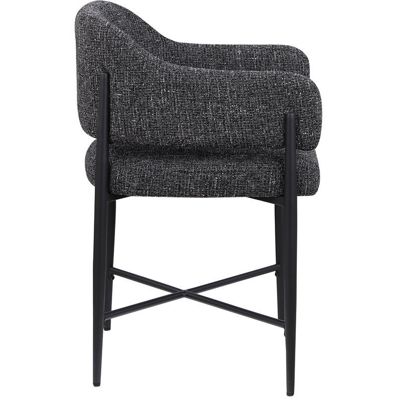 Bowery Hill Contemporary Black Polyester Dining Chair (Set of 2)