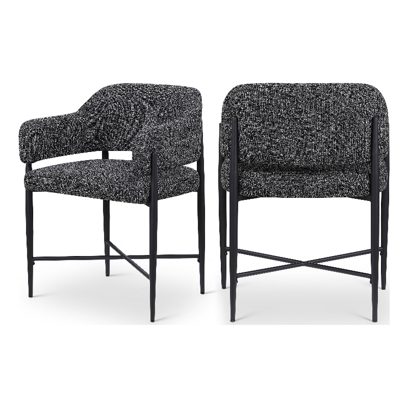 Bowery Hill Contemporary Black Polyester Dining Chair (Set of 2)