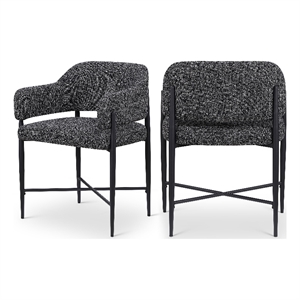 Bowery Hill Contemporary Black Polyester Dining Chair (Set of 2)