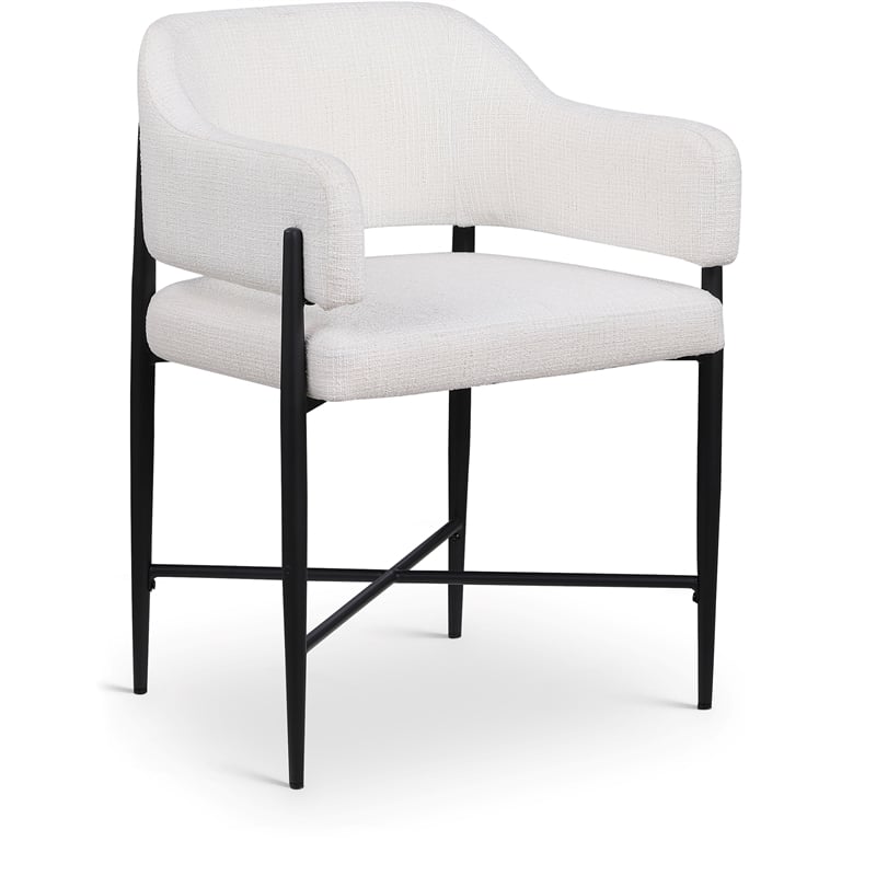 Bowery Hill Contemporary Cream Polyester Dining Chair (Set of 2)
