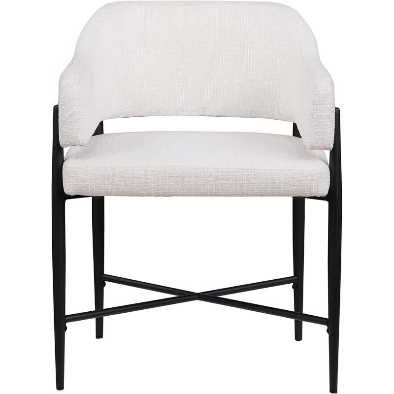 Bowery Hill Contemporary Cream Polyester Dining Chair (Set of 2)