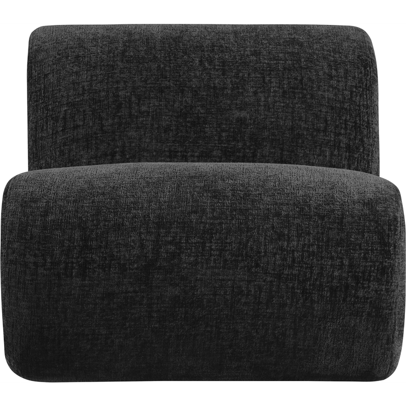 Bowery Hill Contemporary Soft Black Upholstered Accent Chair
