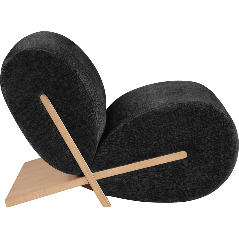 Bowery Hill Contemporary Soft Black Upholstered Accent Chair